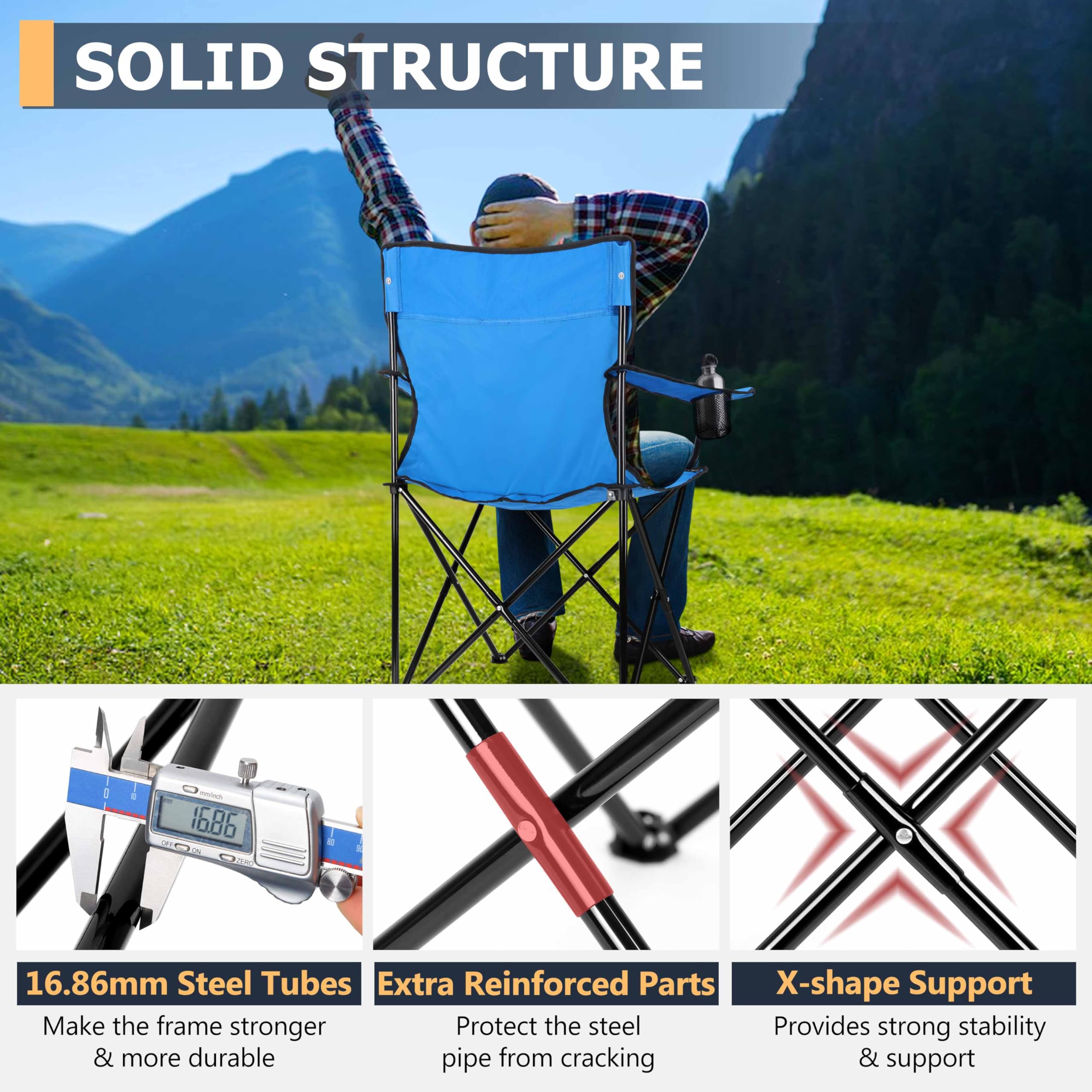 Amazon.com : Joyfair Portable Camping Chair, Outdoor Lawn Folding